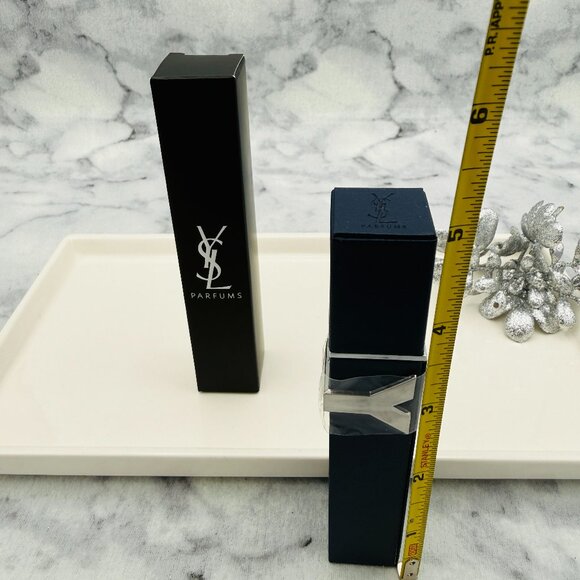 Yves Saint Laurent Y Parfums Navy Travel Case for Men, Silver Y Logo, Boxed-NEW - Picture 8 of 13
